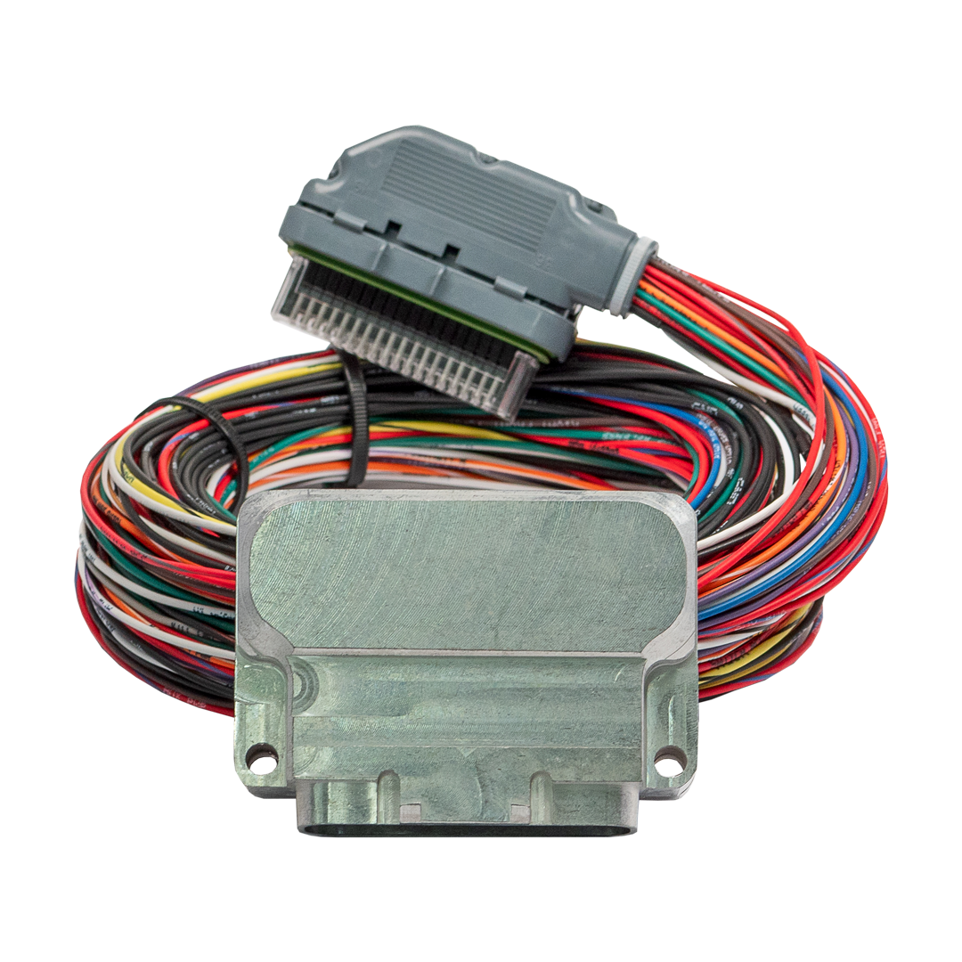 Micro Harness Controller and coiled wiring harness on a white background