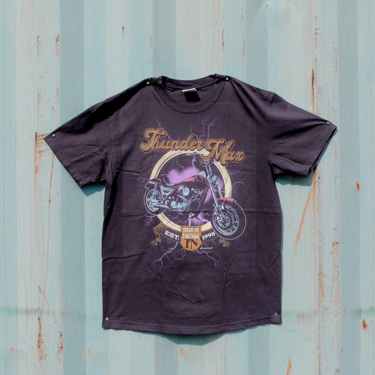 FXR Forever T-shirt showing the motorcycle illustration on its front
