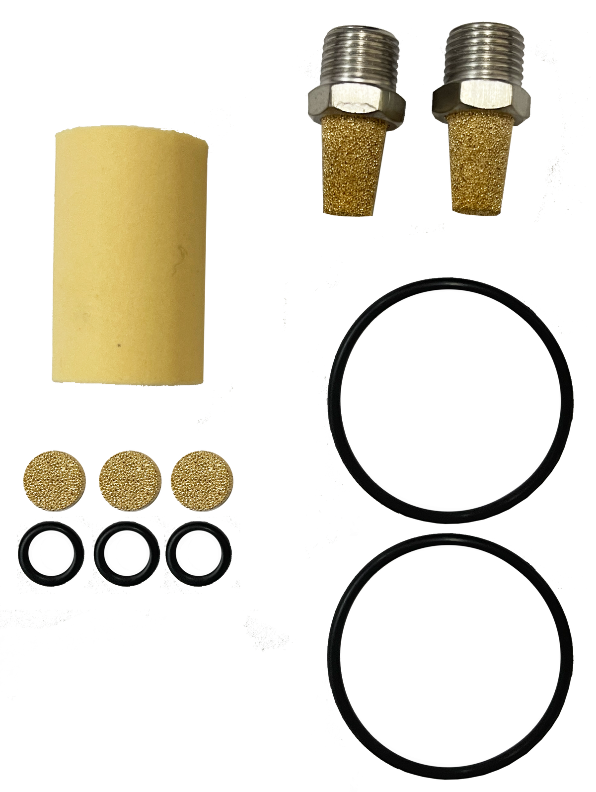 iRIDE filter replacement kit with filter elements, threaded fittings and O-rings
