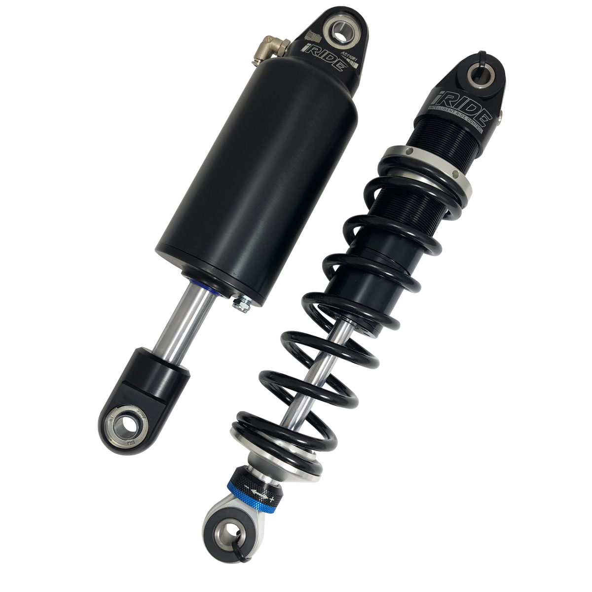 iRIDE coil-over shock and air spring shown side by side
